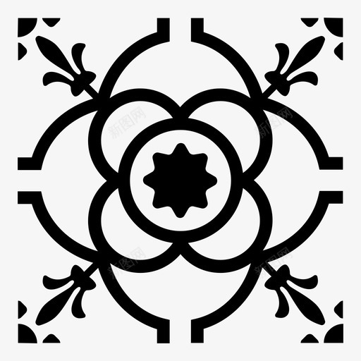 瓷砖巴塞罗那花朵图标svg_新图网 https://ixintu.com 几何 图案 巴塞罗那 巴塞罗那瓷砖 瓷砖 花朵