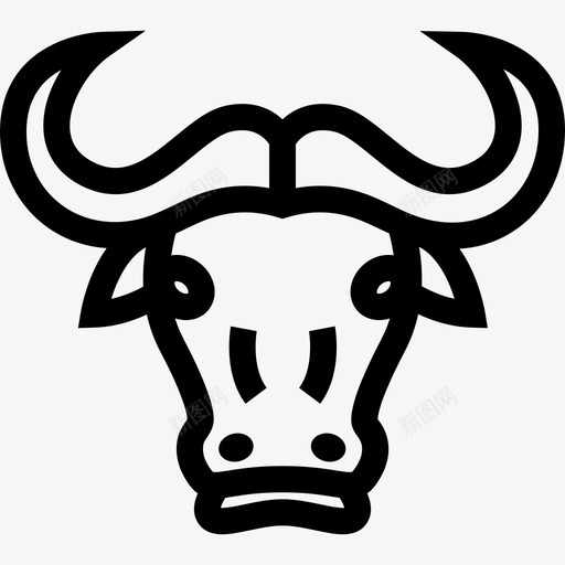 有角的公牛脸动物有趣的动物图标svg_新图网 https://ixintu.com 动物 有角的公牛脸 有趣的动物