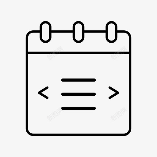 滑动日历每日日历日程表图标svg_新图网 https://ixintu.com 文本 文本滑块 日程表 每日日历 滑动日历 记事本