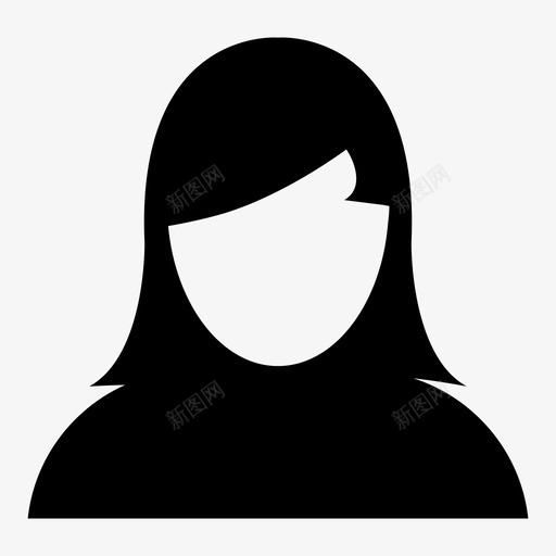 女性头像个人图标svg_新图网 https://ixintu.com 个人 个人矢量图标 个人资料 头像 女孩 女性 用户
