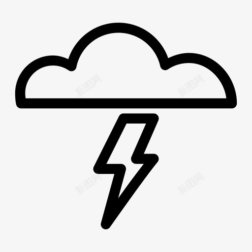 闪电云季节图标svg_新图网 https://ixintu.com 云 天气 天气预报 季节 闪电 雷声