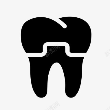 牙冠牙医牙齿图标图标