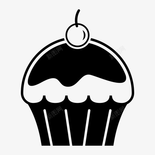 纸杯蛋糕面包店可爱图标svg_新图网 https://ixintu.com 可爱 甜点 纸杯蛋糕 面包店 食物