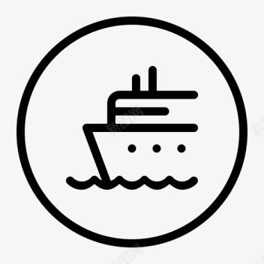 邮轮船海洋图标图标