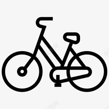 自行车通勤生态图标图标