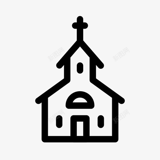 教堂建筑小教堂图标svg_新图网 https://ixintu.com 基督教 小教堂 建筑 教堂