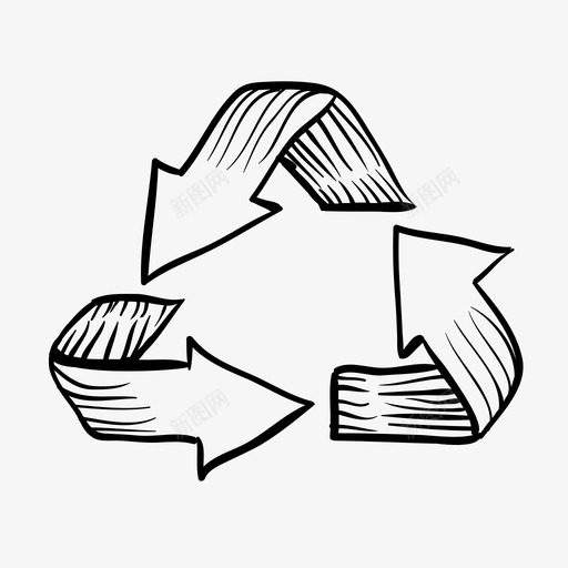 回收生态绿色图标svg_新图网 https://ixintu.com 再利用 回收 循环 手绘杂项 更新 生态 绿色
