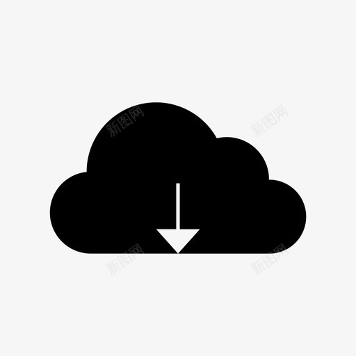 云存储保存云图标svg_新图网 https://ixintu.com 下载云 下载存储 从云下载 保存云