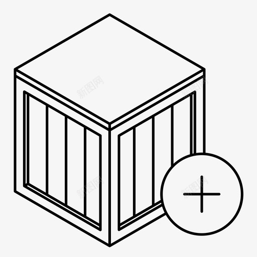 装运箱附加件添加到订单图标svg_新图网 https://ixintu.com 包括到订单 升级 存储 添加到订单 箱 装运箱 附加件