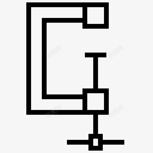 夹具c建筑施工图标svg_新图网 https://ixintu.com 台钳 夹具c 建筑 手动工具 施工 施工工具 配件