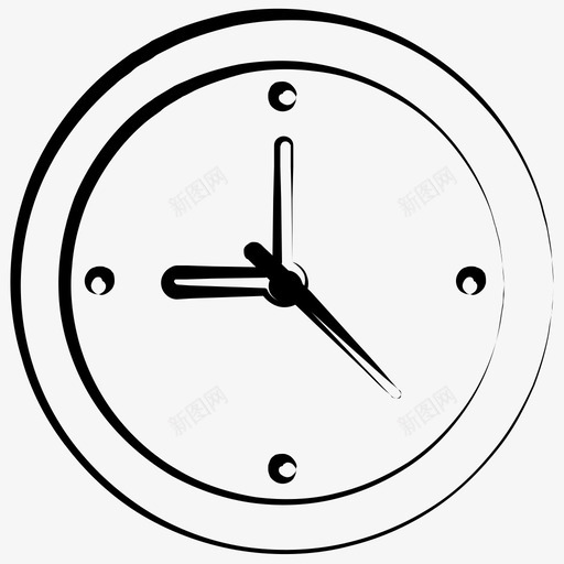时钟闹钟警报图标svg_新图网 https://ixintu.com 商务手绘图标 日程表 时钟 时间 警报 闹钟