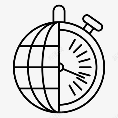 时钟地球仪国际图标图标