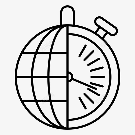 时钟地球仪国际图标svg_新图网 https://ixintu.com 商务 国际 地球仪 工作 手表 时钟