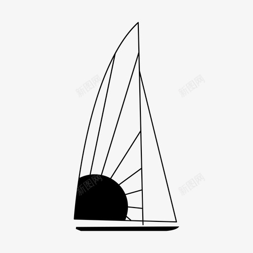 帆船海洋大海图标svg_新图网 https://ixintu.com 大海 帆船 海洋 码头 船 风