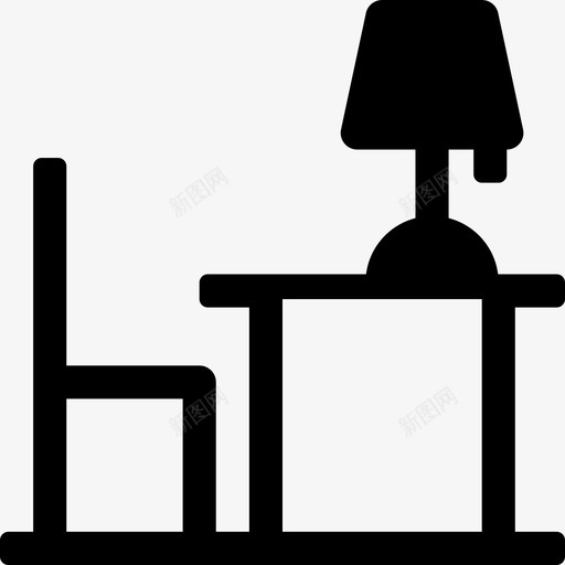 阅读桌椅子书桌图标svg_新图网 https://ixintu.com 书桌 家具 居所满满 椅子 灯 阅读桌