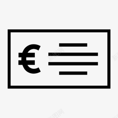支票银行汇票欧元图标图标