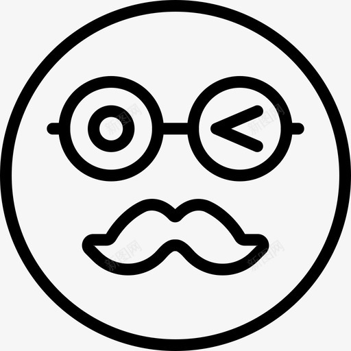 小胡子表情脸图标svg_新图网 https://ixintu.com 小胡子 漂亮图标表情2轮廓 脸 表情