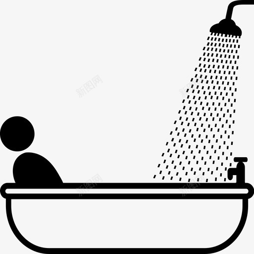 淋浴清洁放松图标svg_新图网 https://ixintu.com 放松 洗澡和淋浴 浸泡 淋浴 清洁