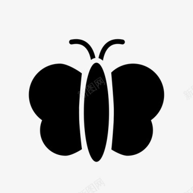 蝴蝶虫子彩色图标图标