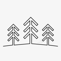 单线图森林绘画单线图标高清图片