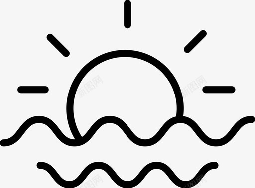 太阳和大海阳光和大海海滩图标图标