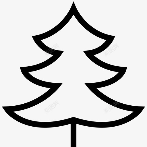 树庆祝圣诞节图标svg_新图网 https://ixintu.com 假日 冬天 圣诞线图标 圣诞节 庆祝 松树 树