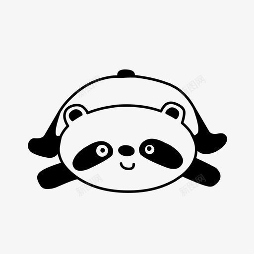 熊猫动物可爱图标svg_新图网 https://ixintu.com 动物 动物园 可爱 熊猫 野