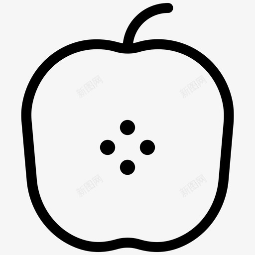 苹果绿色食品厨房图标svg_新图网 https://ixintu.com 厨房 绿色食品 苹果