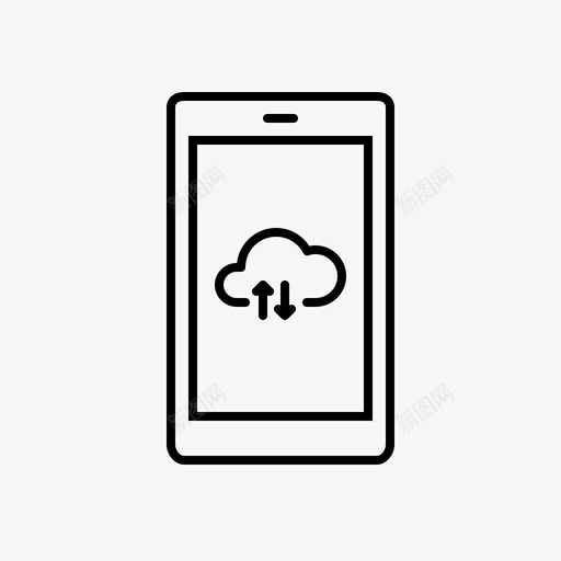 移动数据云连接图标svg_新图网 https://ixintu.com 云 互联网 移动应用程序 移动数据 连接