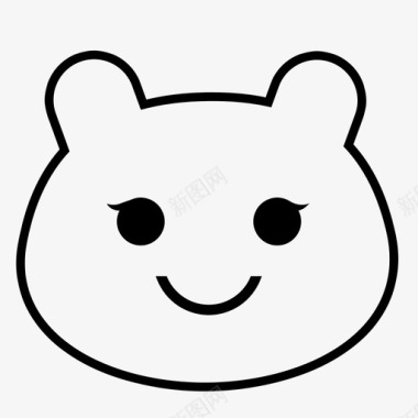 熊表情符号幼崽表情符号图标图标