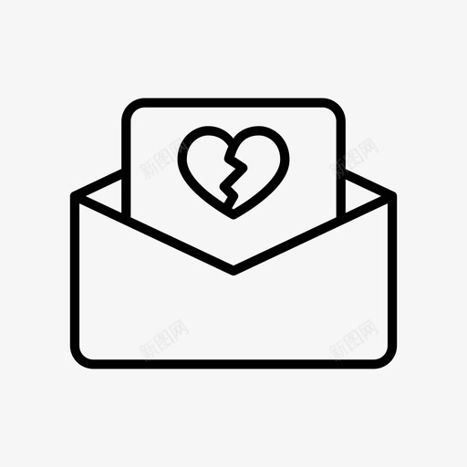 分手信信封情书图标svg_新图网 https://ixintu.com 信封 分手信 情书