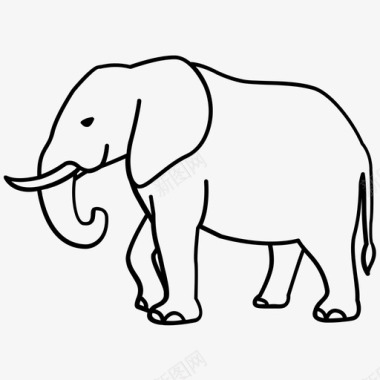 大象非洲公牛图标图标