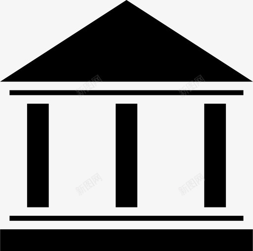 银行大楼房子图标svg_新图网 https://ixintu.com 大楼 房子 银行