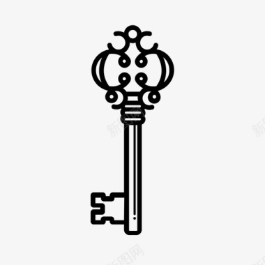 复古钥匙门锁图标图标
