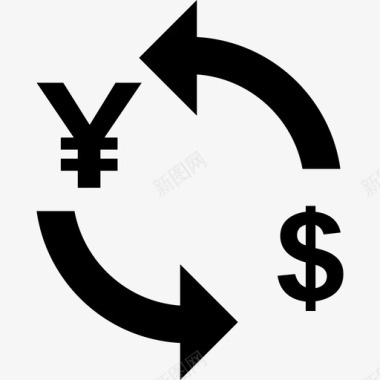 日元对美元货币汇率图标图标