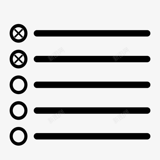 列表项目符号清单图标svg_新图网 https://ixintu.com 交叉 列表 清单 选择 项目 项目符号