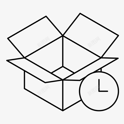 移动箱时钟交货日期图标svg_新图网 https://ixintu.com 交货日期 时钟 时间 移动箱 等待 箱子 订单