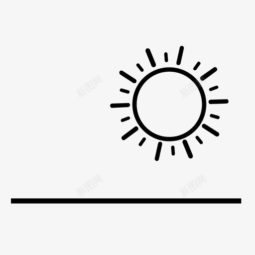 太阳日出天气图标svg_新图网 https://ixintu.com 天气 天气预报 太阳 日出