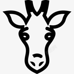 长颈鹿正面长颈鹿正面轮廓动物有趣的动物图标高清图片