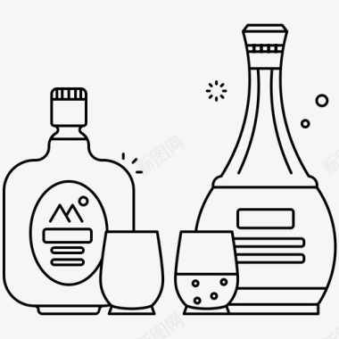酒类酒瓶饮料图标图标