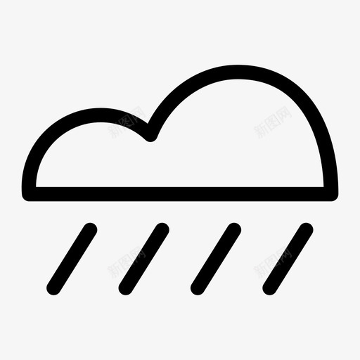 雨云季节天气图标svg_新图网 https://ixintu.com 天气 天气预报 季节 雨云