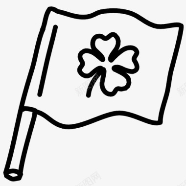 三叶草旗爱尔兰幸运图标图标