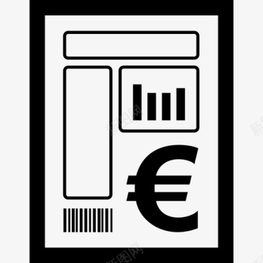 欧元发票账单费用图标图标