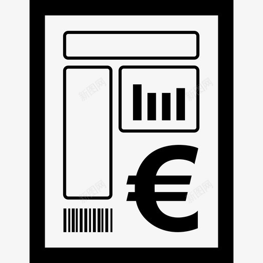 欧元发票账单费用图标svg_新图网 https://ixintu.com 欧元发票 经济 账单 货币 费用