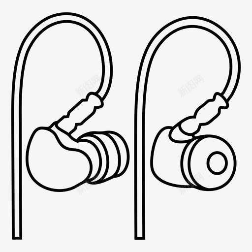 耳机入耳式耳机音频图标svg_新图网 https://ixintu.com 便携式音频 入耳式耳机 噪音 耳塞 耳机 音频