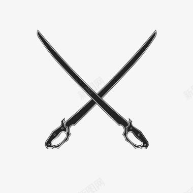 刀交叉的剑武器图标图标