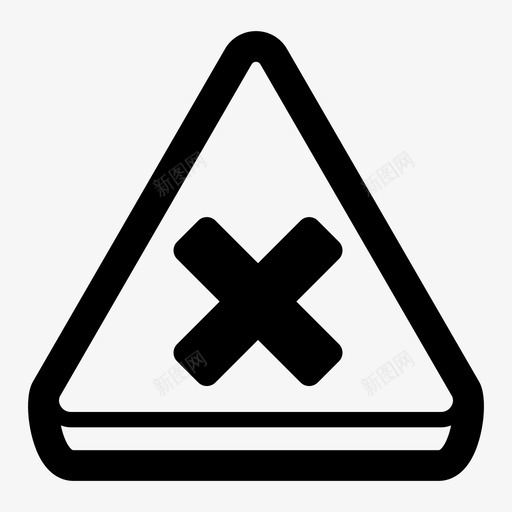 禁止进入三角形警告关闭图标svg_新图网 https://ixintu.com x 关闭 标志 标志和符号 禁止进入三角形 警告 道路