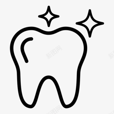 闪亮牙齿清洁牙齿牙医图标图标