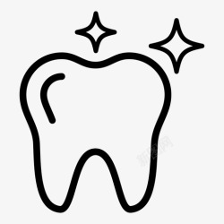 矢量牙齿标识闪亮牙齿清洁牙齿牙医图标高清图片