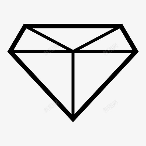 钻石明亮昂贵图标svg_新图网 https://ixintu.com 多边形 宝石 昂贵 明亮 珠宝 钻石